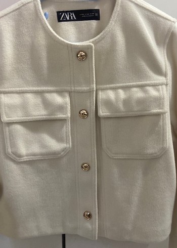 Zara Düğmeli Beyaz ceket - Görsel 2