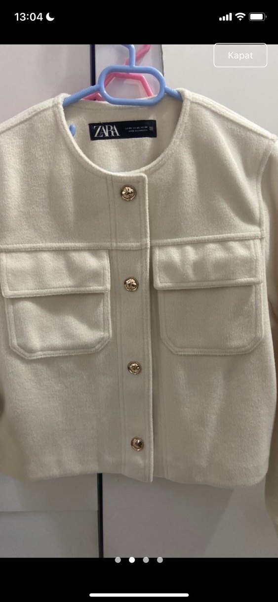 Zara Düğmeli Beyaz ceket - Görsel 2