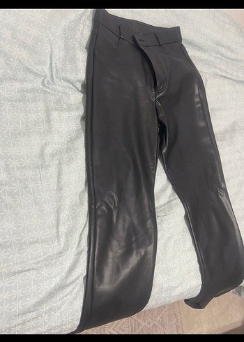 Siyah Deri Kadın STRADİVARİUS  Pantolon - Görsel 2