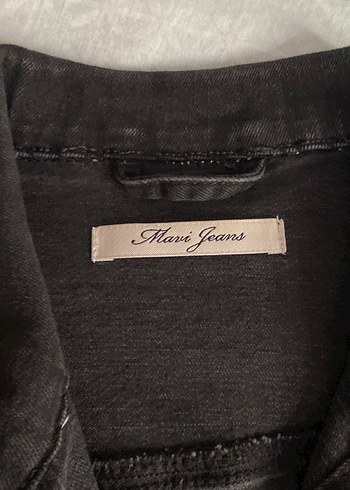 Düğmeli Siyah Kadın Denim Ceket - Görsel 3