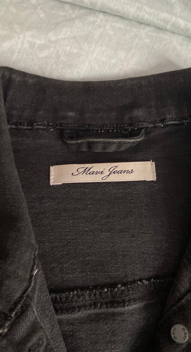 Düğmeli Siyah Kadın Denim Ceket - Görsel 3