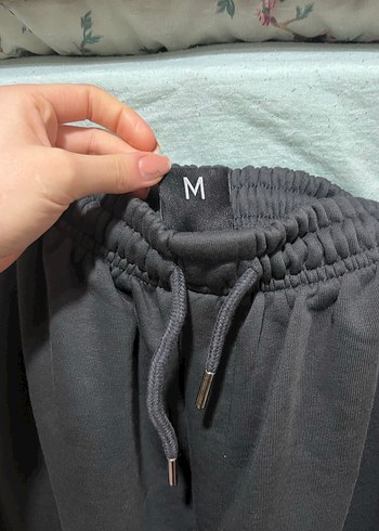 antrasit Oversize Nakışlı Kadın Eşofman Altı - Görsel 3