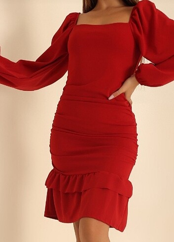 Koton Kırmızı likralı elbise
