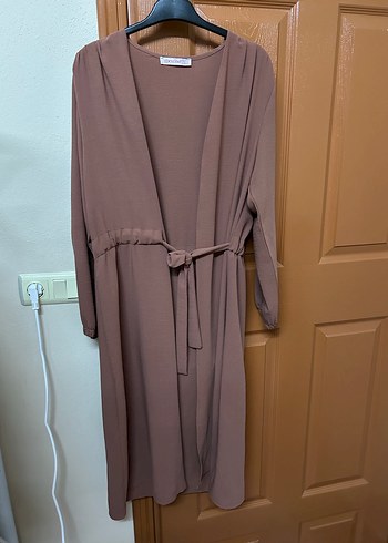 Bej Uzun Kollu Salaş kimono - Görsel 2