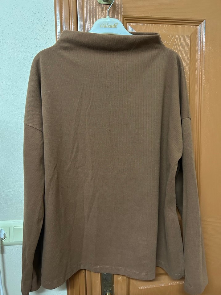 Kadın Kahverengi Balıkçı Yaka Salaş Kazak - Görsel 2