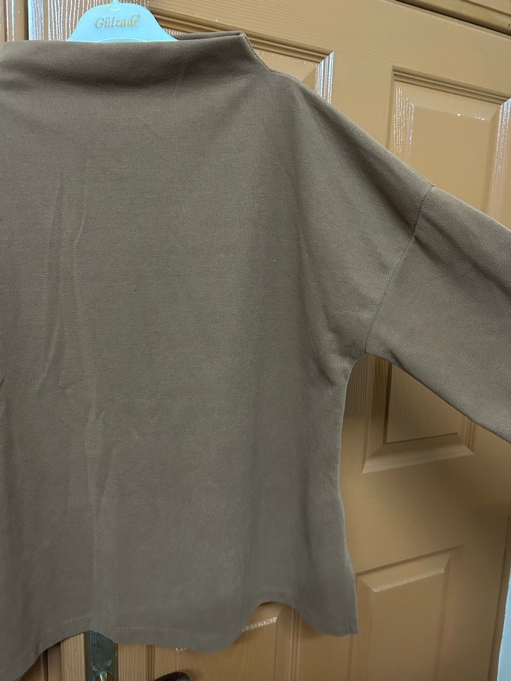 Kadın Kahverengi Balıkçı Yaka Salaş Kazak - Görsel 3