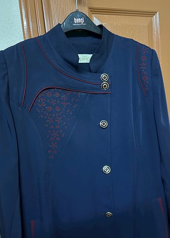 Düğmeli Lacivert Kadın pardesü - Görsel 4