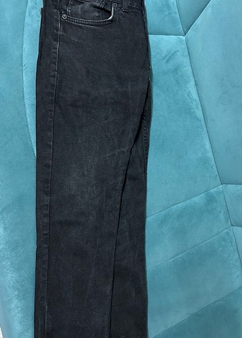 Siyah Düğmeli Erkek Denim Pantolon - Görsel 2