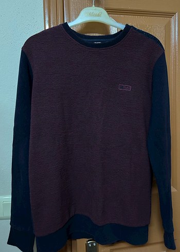 Bordo Lacivert Erkek Triko Sweatshirt - Görsel 2