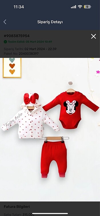 Kız Bebek Mickey Mause Hırkalı Takım