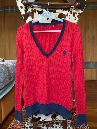 U.S Polo Assn. U.S Polo Assn. V Yaka Kırmızı Basic Kazak