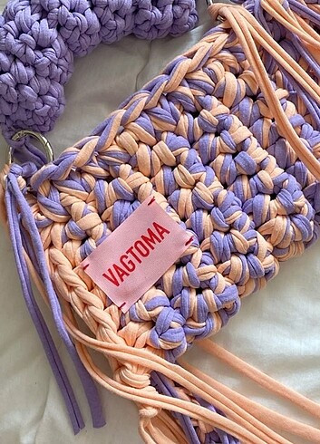Pinterest Model Örgü Çanta Yazlık Sahil Renkli somon rengi yavru