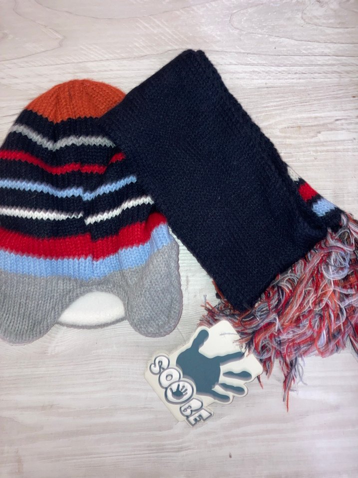 Nakışlı Çok Renkli Erkek Bere ve Atkı Seti - Görsel 2