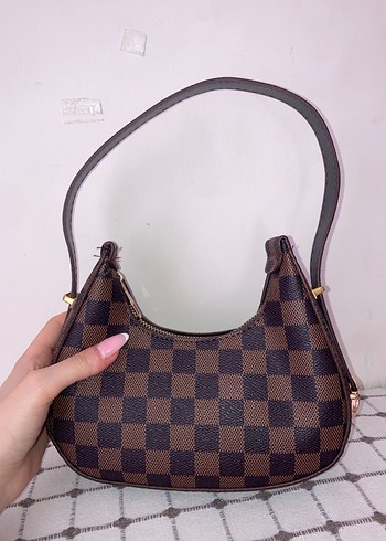 Kahverengi Kareli Deri Kadın Omuz Çantası - Görsel 7