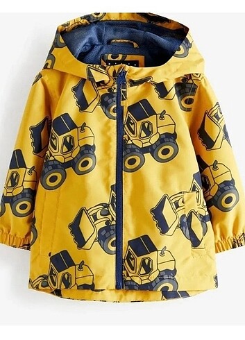 Kepçe Desenli Kapüşonlu Fermuarlı Yağmurluk  - Görsel 2