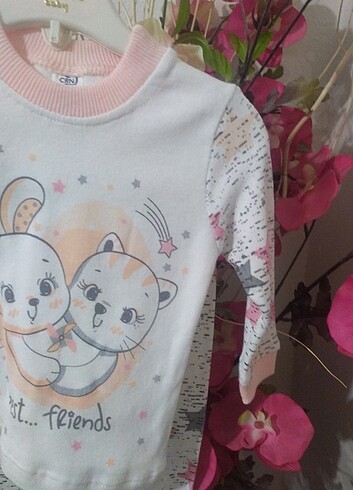 24-36 Ay Beden Sevimli Arkadaşlar Yıldız Desen Pijama Takımı 