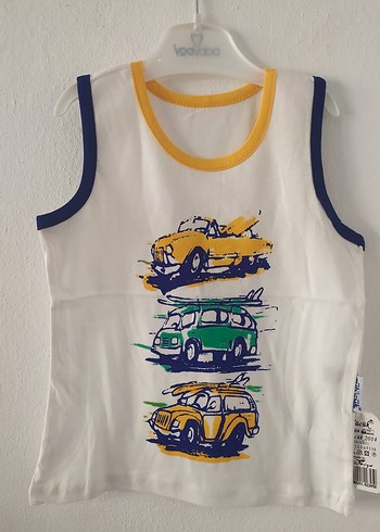 Renkli Baskılı Erkek Çocuk Kolsuz Tişört