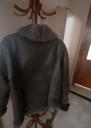 Gri  Kadın Midi Ceket Kürklü - Görsel 2