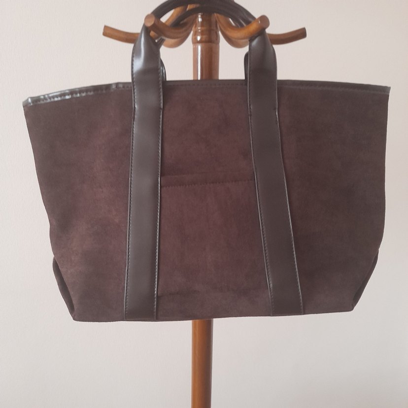 Kahverengi Süet Tokalı Kadın Çantası - Görsel 2