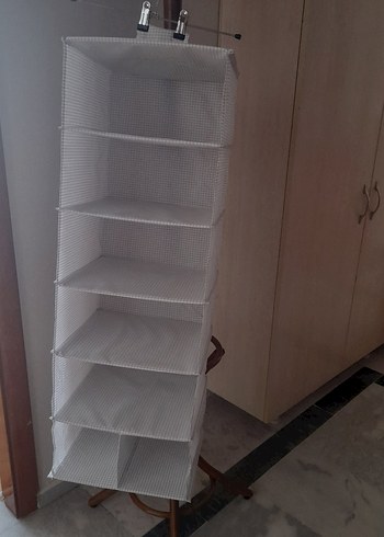 Gri-Beyaz Çok Katlı Dolap Düzenleyici - Görsel 2