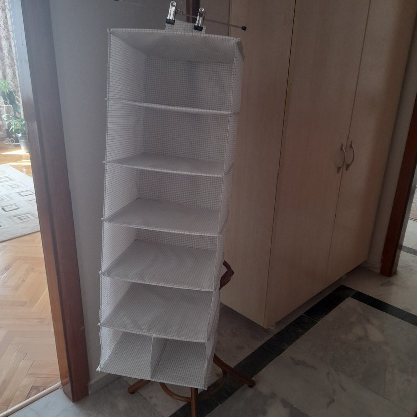 Gri-Beyaz Çok Katlı Dolap Düzenleyici - Görsel 2