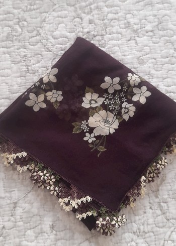 Bordo Dantel Detaylı Kadın Fular
