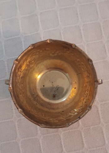 Altın Renkli İşlemeli Çift Kulplu Kase - Görsel 4