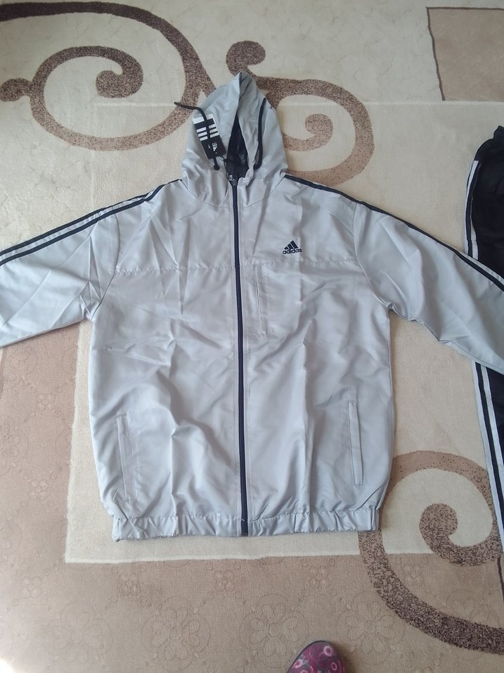 Adidas Gri Erkek Spor Yağmurluk ve Eşofman Takımı - Görsel 3