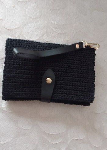 Siyah Örgü Kadın Portföy cuzdan - Görsel 4
