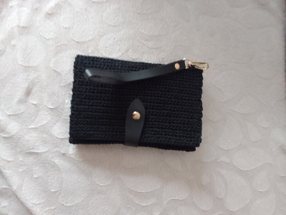 Siyah Örgü Kadın Portföy cuzdan - Görsel 4