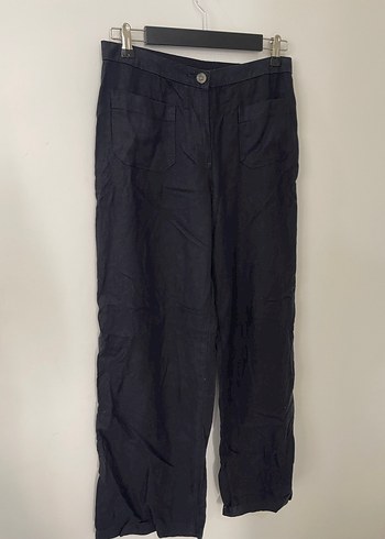 H&M H&M Siyah Rahat Kesim Keten Kadın Pantolon