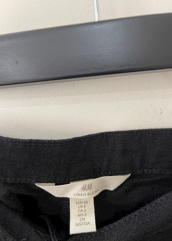 38 Beden H&M Siyah Rahat Kesim Keten Kadın Pantolon