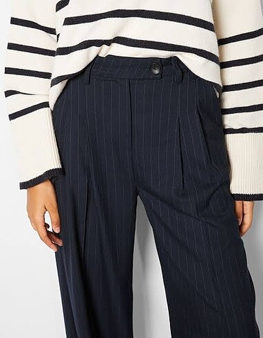 BERSHKA ince çizgili kumaş pantolon