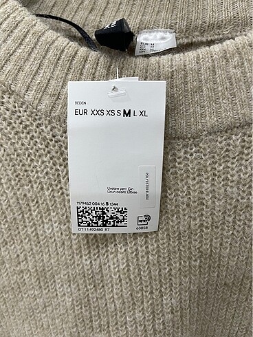 m Beden ten rengi Renk H&M triko uzun kazak