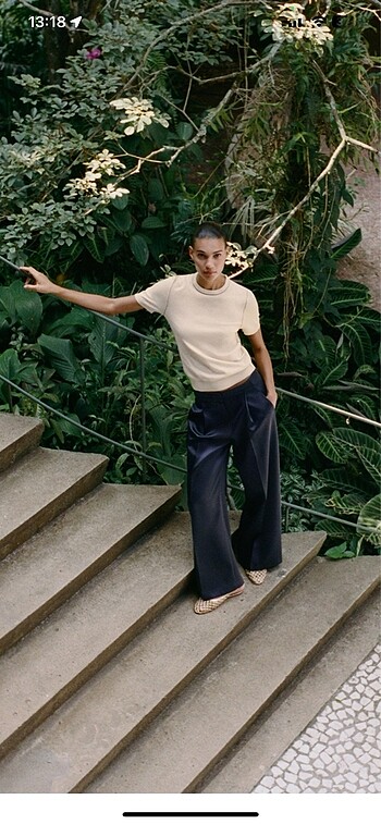 Zara saten palazzo pantolon