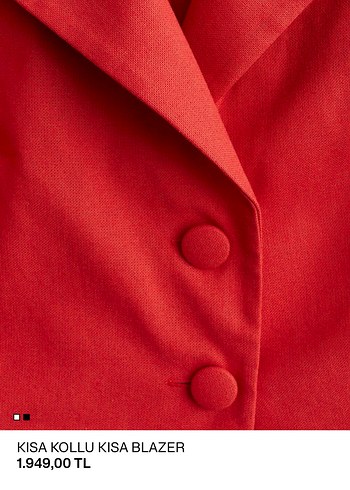 H&M H&M Kısa Kollu Kırmızı Mini Kadın Blazer