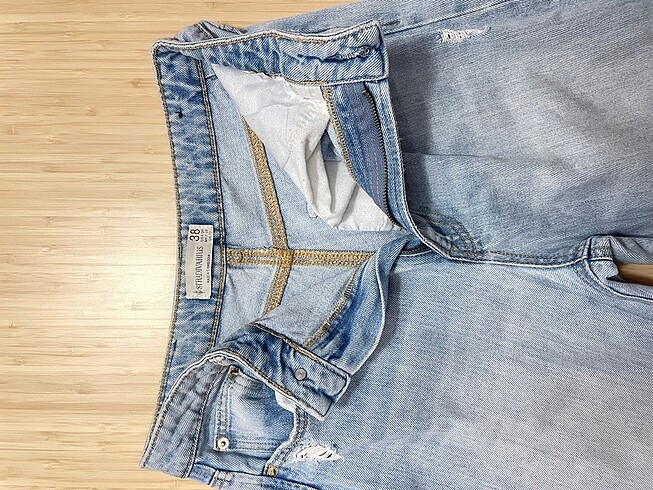 38 Beden Stradivarius 38 beden açık mavi straight kot pantolon