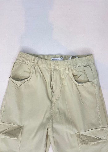 Bershka Bej Kargo Pantolon M beden - Görsel 3
