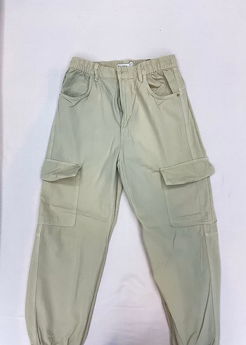 Bershka Bej Kargo Pantolon M beden - Görsel 4