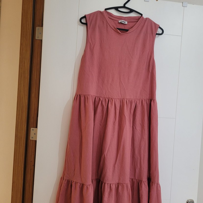 Pembe Salaş Elbise - Görsel 2