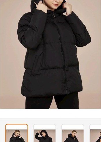 Siyah Kadın Kışlık Mont - Görsel 2