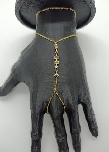 Bohem Çok Renkli Zincir Detaylı Kadın El Zinciri - Görsel 4