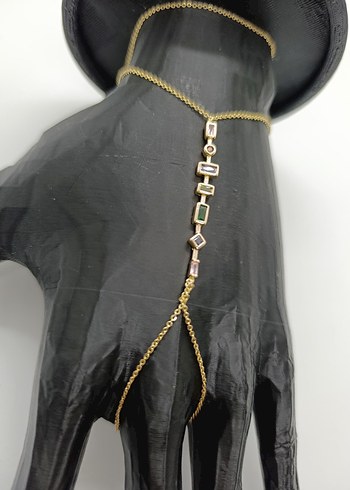 Bohem Çok Renkli Zincir Detaylı Kadın El Zinciri - Görsel 2