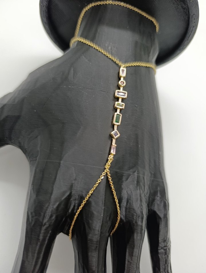 Bohem Çok Renkli Zincir Detaylı Kadın El Zinciri - Görsel 2