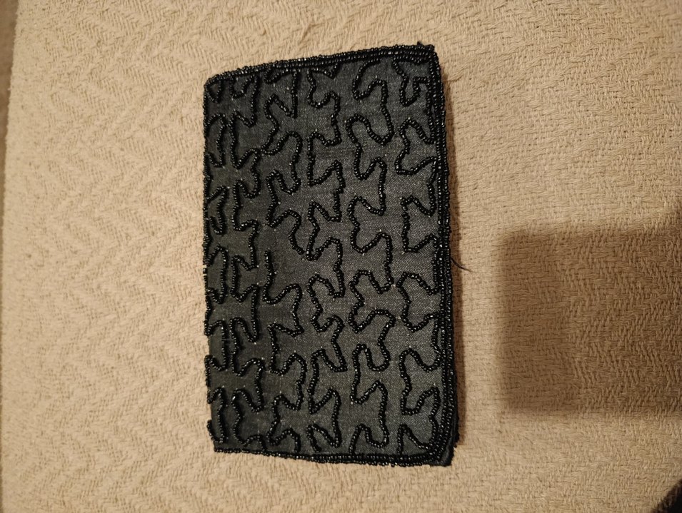 Boncuk İşlemeli Siyah Bohem Kadın Portföy Çanta - Görsel 3