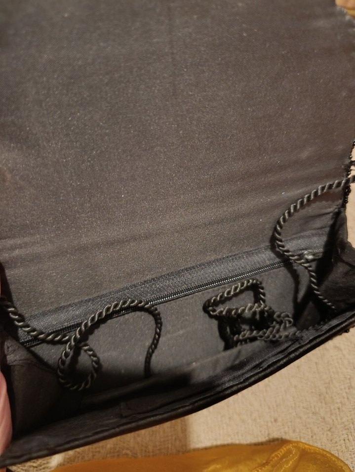 Boncuk İşlemeli Siyah Bohem Kadın Portföy Çanta - Görsel 4