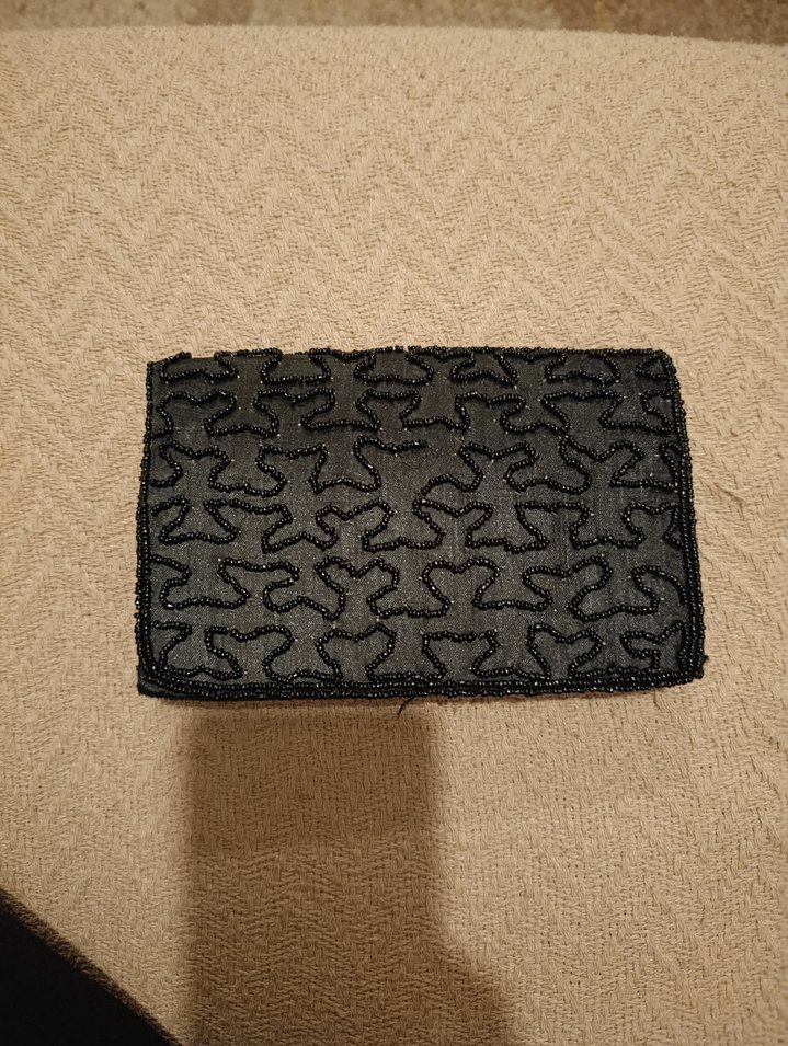 Boncuk İşlemeli Siyah Bohem Kadın Portföy Çanta - Görsel 2