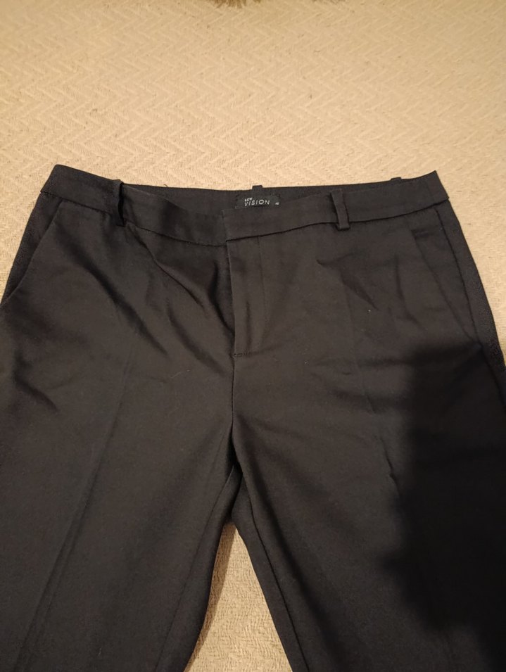 kadın Siyah Ofis Pantolonu, Normal Boy, Regular Fit - Görsel 2