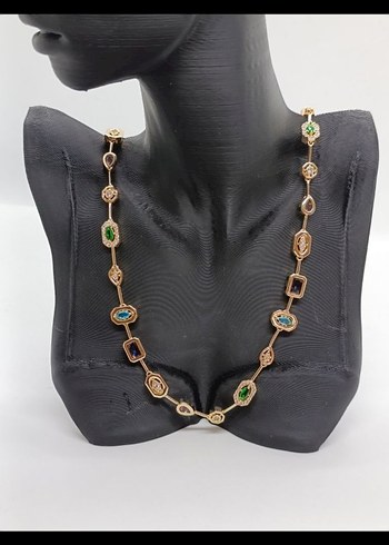 Zincir Detaylı Midi Altın Kolye - Görsel 4