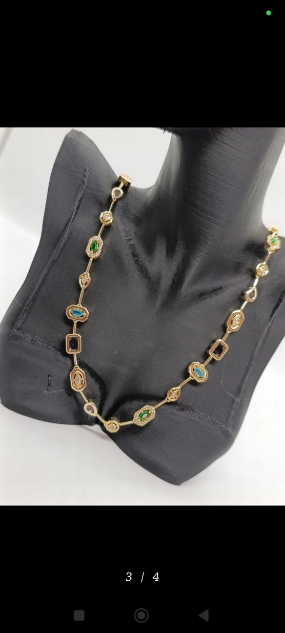 Zincir Detaylı Midi Altın Kolye - Görsel 3